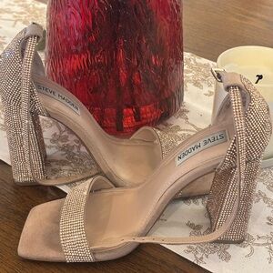 Steve Madden Blush Heels with Sparkling Embellishments